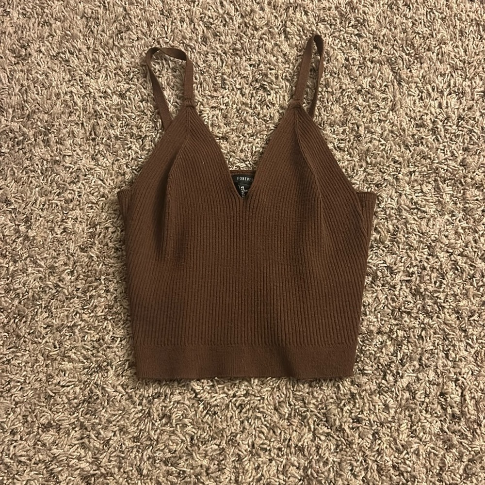 brown crop top